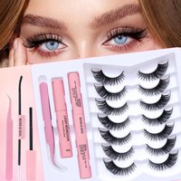 Eyelashes Set DIY Lashes Eyelash Set Glue Tweezers Glue Remover Fox Eye Cat Eye False Eyelashes