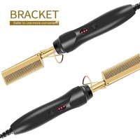 Electric Heated Copper Straightening Brush - 2-In-1 Styling Tool For Straightening & Curling Hair At Home