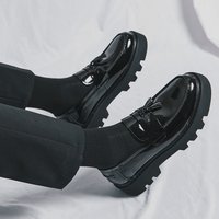 TerraStride Plus Size Casual Fashion Thick Sole Slip-On Leather Korean Style Formal Business Youth Men's Shoes