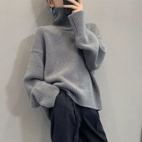 turtleneck soft waxy sweater to wear loose feeling lazy wind knit base