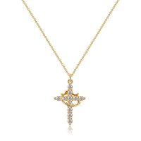 Hot Selling Crown Cross Pendant For Women, Rotatable And Versatile, Light Luxury Cross Necklace, Collarbone Chain