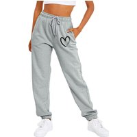 Women's Sweatshirt With Fleece Base Lace-up High-waisted Casual Pants