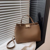 Elegant One-Shoulder Women's Bag Urban Simple Small Square European American Style Casual Large Capacity Multi-Purpose PU Leather