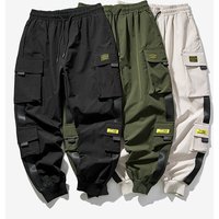 Men's clothing Overalls men's new spring and summer loose large size leggings ins versatile multi-pocket casual trousers