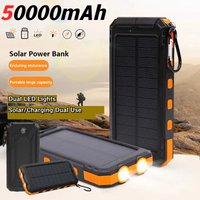 50000 MAh Solar Power Bank Portable Fast Charging Outdoor Large Capacity External Battery Mobile Phone Charger
