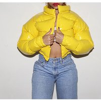 Cotton Coat Jacket Autumn Winter Popular Cotton Clothing Bright Metal Short