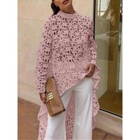 Fashion Irregular Sexy Lace Long sleeved Dress