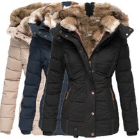 Women's Clothing New Winter Warm Fur Collar Cotton Coat Women's Zipper Long Sleeved Slim Cotton Coat Jacket Hooded Coat W128