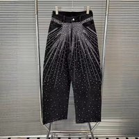 "Vintage Star Studded Jeans – Distressed Washed Denim Rhinestone Embellishments "