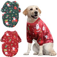 Christmas dog clothes Big dog cat Teddy Bear fight clothes plus fluffy Christmas printed hoodie Spring winter pet supplies