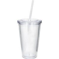 Straw Cup Lid Double layer Reusable Drinking Cup Plastic Tumbler Transparent Tea Fruit Coffee Mugs DIY Water Bottle