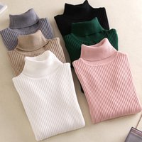 clothing Turtleneck Sweater Long Sleeve Slim Slim Solid Korean Version Small Fresh Knitted Bottom Shirt