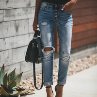 High stretch Ripped Denim Jeans