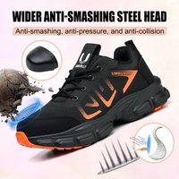 Lightweight Steel Toe Safety Shoes Anti Smash Puncture Resistant Work Shoes Construction Site Labor Protection