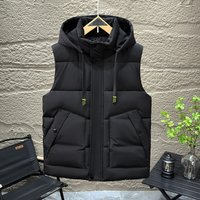 Men’s Quilted Vest – Thickened Winter Cotton Puffer Sleeveless Jacket (Black, Gray, Beige, L-6XL