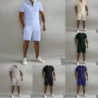 Summer Polo Casual Loose Short Sleeve Shorts Sports Suit