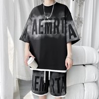 Ice Silk Short Sleeve T-Shirt Youth Student Trendy Stylish Summer Men's Outfit Set