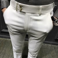 Spring Autumn Season Suit Pants South Korea Slim Fit Suit Pants Small Feet 9 inch Casual Pants Trendy 9 inch Pants