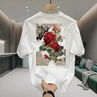 Clothing Pure Cotton T Shirt Summer Style Short Sleeved Creative Rabbit Print Versatile Round Neck Top