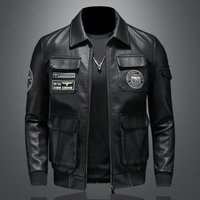 new men's jackets casual leather jackets men's motorcycle jackets slim Korean style lapel men's PU leather jackets