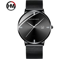 Hannah Martin Watch Diamond Studded Waterproof Student Calendar Steel Strap Watch Diamond Simple Quartz Watch