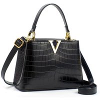 High-Quality Crocodile Pattern Handbag For Women 2024 New Niche Fashion Versatile Shoulder Crossbody Bucket Bag