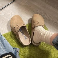 Grape Mom Studiolee Genuine Leather Thick Bottom Baotou Half Women's Spring Outerwear Boken Shoes Slippers
