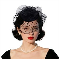 Republic Of China Style Hair Accessories – Bridal Veil Headdress With Mesh Hat & Hairpin Retro Cheongsam Dress Photo Props