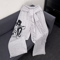 Retro Letter Print Drawstring Joggers – Oversized Streetwear Pants