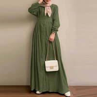 Women's Clothing retro long sleeved solid color long skirt spring and autumn new elegant casual vest skirt