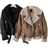 Cross-border Clothing Manufacturer Wholesale 2026 New Style Large Lapel Women's Thickened Motorcycle Suede Fur