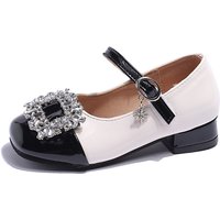 Mother & generous buckle princess shoes rhinestone shallow mouth small leather shoes 2024 autumn single shoes delivery