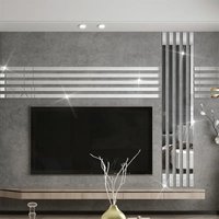 Acrylic decorative strip stereo mirror wall stickers living room bedroom TV background Wall Mirror stickers waterproof self adhesive
