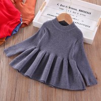 Autumn winter internet famous new girls and children's clothing dresses, knitted baby warm sweaters, hair