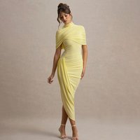 Long Dress Elegant Slim Fit Pleated Design Fashionable Sexy Revealing Hips Style Cross Border E Commerce