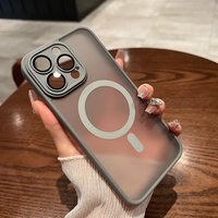 Titanium Transparent Matte Wireless Charger Case IPhone 15 14 13 11 12 Pro Max Shockpoor Cover