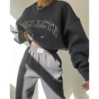 printed thick fleece hoodie long sleeve pants suit
