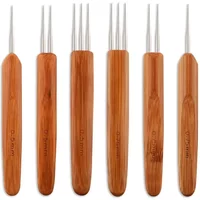 3pcs bag 0.5mm 0.75mm Double Crochet Needle For Locs Bamboo Dreadlock Crochet Hook Dreadlock Needle For Braids