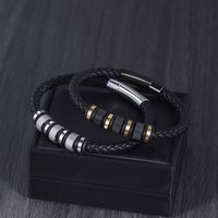 Men's Braided Leather Bracelet - Handmade Genuine Cowhide Wristband For Casual & Stylish Look - Adjustable Sizes 18-20cm