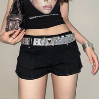 Heavy Punk Style Double-Breasted For Women American Y2K Trendy Cool Accessory High-End Jeans Belt Decoration