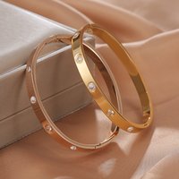 Non fading card buckle bracelet titanium steel real gold electroplating net celebrity bracelet niche light luxury high end hand jewelry