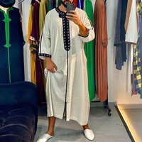 Clothing African Ethnic Style Long Embroidered Casual Muslim Robe