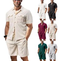 Men's Waffle Knit Short Sleeve Shirt with Pocket