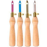 Knitting Embroidery Pen Weaving Felting Craft Punch Needle Threader Wooden Handle DIY Magic Sewing Tool Accessories Adjustable