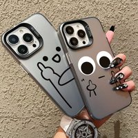 Funny Line Drawing Phone Case iPhone 15 Pro Max 14 13 12 11 Pro Max 7 8 14 15 Plus SE 2 X Max XR Plating Matte Hard Cover