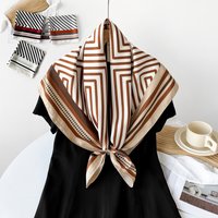 90 Cm Striped Summer Thin Shawl Lightweight Breathable Sun Protective Twill Square Scarf