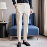Clothing High End Business Casual Trousers Spring Autumn Light Luxury Iron Free Trousers