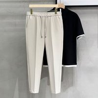 Clothing Casual Nine Point Trousers Suit Trousers Anti Wrinkle Drape Commuting Suit Trousers Tapered Spring Summer Long Trousers