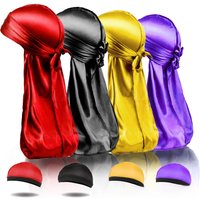Satin Elastic Toe Cap Pirate Hat Artificial Silk Thick Long Tail Casual Streetwear Retro Adjustable Cap