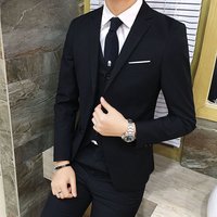Clothing Suit Three Piece Business Suit Professional Small Suit Korean Style Slim Groom Best Man Wedding Dress